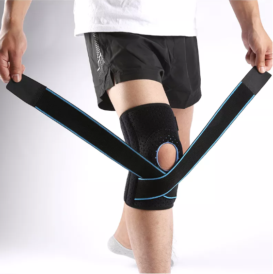 Активный бандаж для колена с лентами фиксаторами на липучках и 4 боковыми вставками Kyncilor AB043-M фото