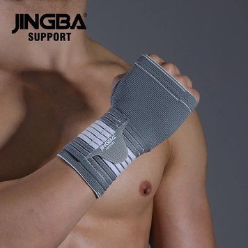 Компресійні рукавички для підтримки зап'ястя та пальців JINGBA JB018-M-grey фото