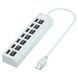 USB-хаб на 4/7 портов 2.0 с выключателями и подсветкой для передачи данных EG022-7-white фото