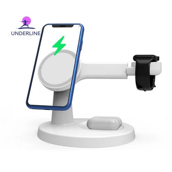 Беспроводная магнитная зарядная станция Magsaf 3 в 1 VIKEFON MA06-white  фото