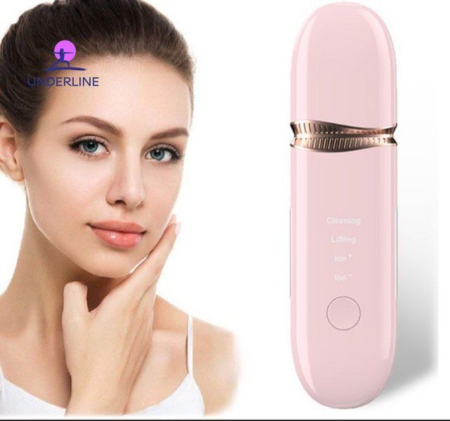 Скрабер ультразвуковий Mashele Ultrasonic портативний для очищення шкіри обличчя AC010-pink фото