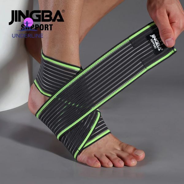 Спортивный бандаж для поддержки голеностопа с двойной фиксацией JINGBA JB025-beige фото