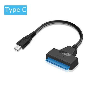 Кабель адаптер USB 2.0 3.0 Type-C для 2,5 HDD SSD SATA III 6Gbps Ashiboogoole EG037-TypeC фото
