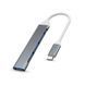 Універсальний концентратор USB/Type-C на 4 порти USB 3.0 WALKESEN EG026-TypeC-Grey фото 1