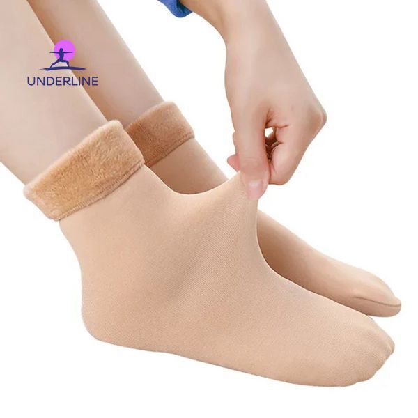 Жіночі зимові флісові шкарпетки MOONBIFFY до -30 &deg;C AH88-beige фото